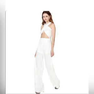 Boutique Chiffon lace sheer jumpsuit xs